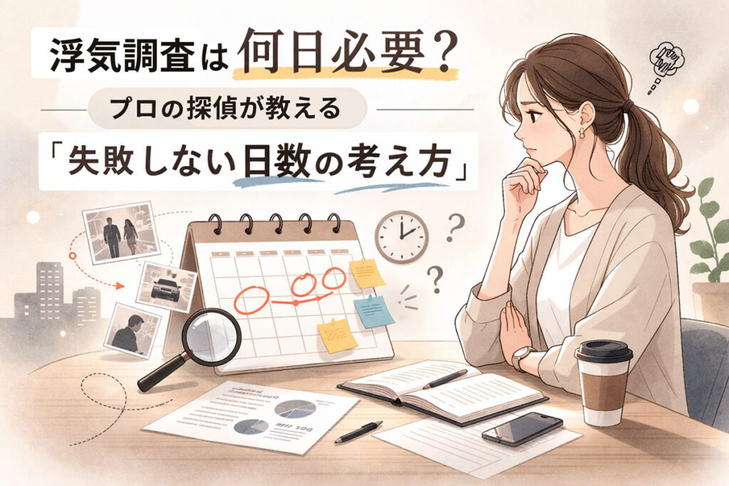 不倫・浮気調査は何日必要?プロの探偵が教える「失敗しない日数の考え方」