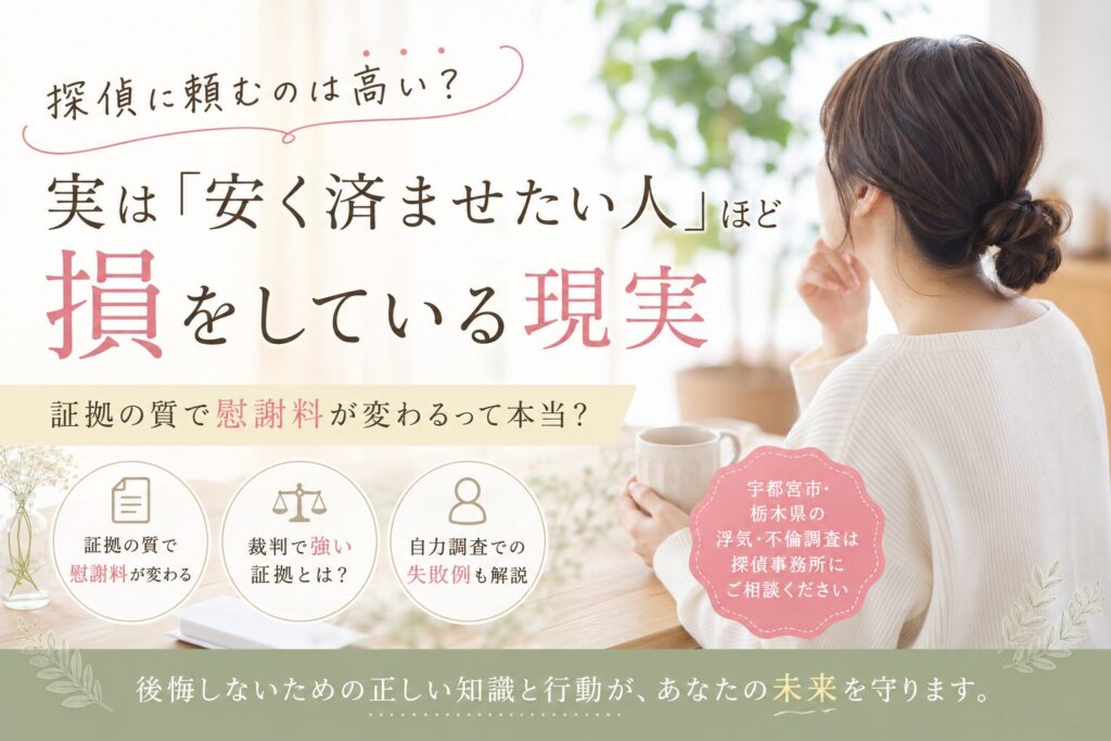 浮気調査で証拠の強さについて解説する探偵事務所のイメージ写真
