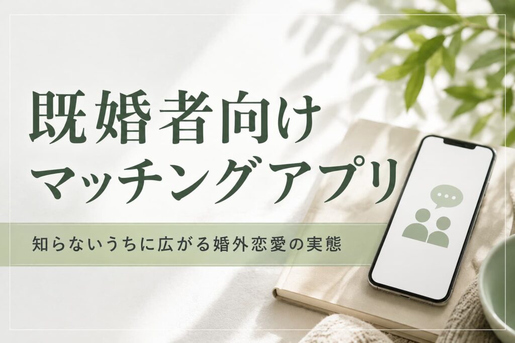 既婚者向けマッチングアプリと婚外恋愛の実態について解説する探偵事務所のブログイメージ
