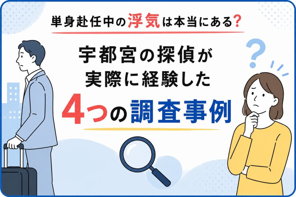 単身赴任中の浮気調査について解説する宇都宮市の探偵事務所のイメージ