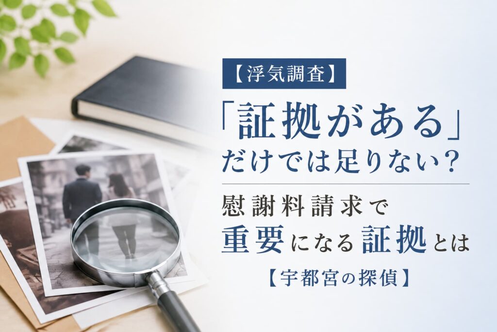 浮気調査で重要な「使える証拠」について解説するブログ|宇都宮の探偵・栃の葉探偵社